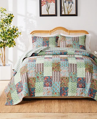 Greenland Home Fashions Jasmin Vintage Boho Reversible 3-Pc. Quilt Set