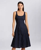 Avec Les Filles Women's Paneled Denim Fit & Flare Dress