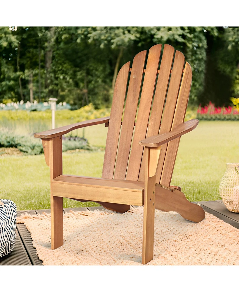 Vebreda Wood Outdoor Adirondack Chair with Ergonomic Design