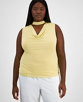 Bar Ii Plus Cowl-Neck Cutout Sleeveless Top, Exclusively at Macy's