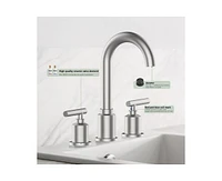 Garmin Bathroom Faucet, Bathroom Sink Faucet, 8 Inch Bathroom Faucet for Sink 3 Hole with Stainless Steel Pop-up Drain for Your Bathroom