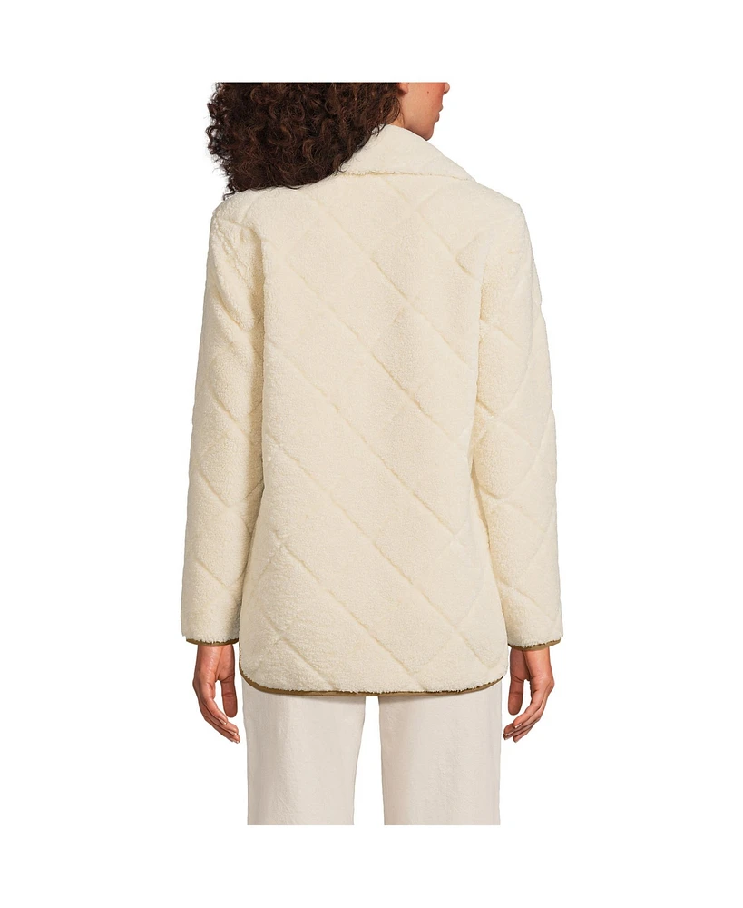 Lands' End Women's Fleece High Pile Quilted Jacket