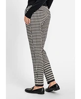 Olsen Women's Houndstooth Jersey Knit Cropped Pant