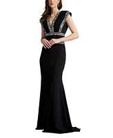 Tadashi Shoji Women's Bedi Embroidered Trim Gown