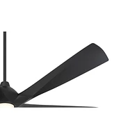60" Eloquent Modern Indoor Outdoor Ceiling Fan 5 Blade Led Light Remote Control Matte Black Finish Blades Bedroom Patio Living Room Kitchen Porch Damp