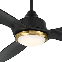 Casa Vieja 60" Revere Matte Black Customize Led Damp Remote Ceiling Fan