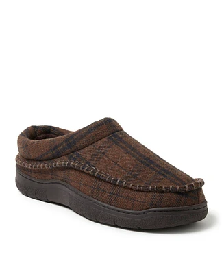Dearfoams Men's Thompson Plaid Moccasin Toe Clog House Shoe Slipper