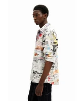 Desigual Men's Shirt with Japanese Print Design