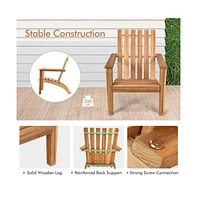 Givimo Outdoor Patio Acacia Wood Adirondack Lounge Armchair