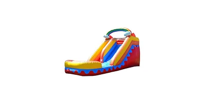 JumpOrange Commercial Grade Inflatable 14' Rainbow Cloud Xtreme Party Water Slide, 100% Pvc Vinyl With Air Blower