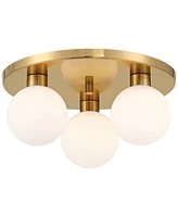 Possini Euro Design Possini Euro Mandy 12 1/4"W Gold 3-Light Led Ceiling Light