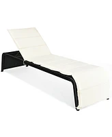 Inolait Adjustable Patio Rattan Lounge Chair with Cushioned