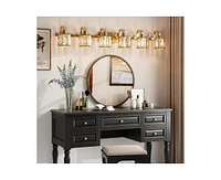 gaomon Crystal Gold Bathroom Vanity Light 6 Light Modern Bathroom Vanity Light Fixtures Over Mirror Modern Crystal Vanity Lighting
