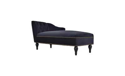 Slickblue 58" Velvet Chaise Lounge, Button Tufted Right