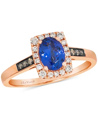 Le Vian Tanzanite (5/8 ct. t.w.) & Diamond (1/5 ct. t.w.) Statement Ring in 14k Rose Gold