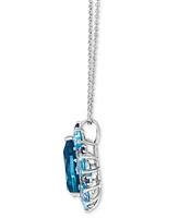 Le Vian Multi-Gemstone (4-1/2 ct. t.w.) & Nude Diamond (1/20 ct. t.w.) Pear-Shape 20" Adjustable Pendant Necklace in 14k White Gold