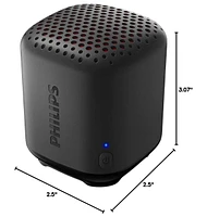 Philips Portable Bluetooth Speaker, IPX7 Water-Resistant, Compact Design, Built-in Microphone