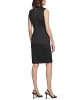 Calvin Klein Women's V-Neck Scuba-Crepe Sheath Dress