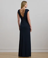 Lauren Ralph Women's Chain-Trim Jersey Gown