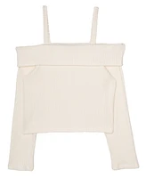 Stella 88 Big Girls Rib Knit Cold Shoulder Top
