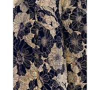 Betsy & Adam Plus Size Floral Foil Print Halter-Neck Gown