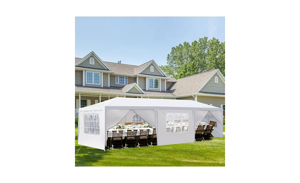 Slickblue 10'x30' Outdoor Party Tent with 8 Removable Sidewalls – Waterproof Canopy for Patio, Wedding Gazebo, and Outdoor