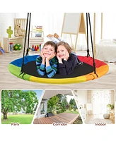 Sugift 40-Inch Flying Saucer Tree Swing Outdoor Play Set with Easy Installation Process for Kids