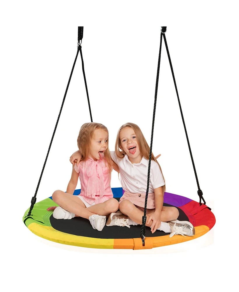 Sugift 40-Inch Flying Saucer Tree Swing Outdoor Play Set with Easy Installation Process for Kids