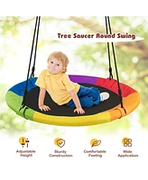 Sugift 40-Inch Flying Saucer Tree Swing Outdoor Play Set with Easy Installation Process for Kids