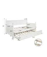 Twin Size Wood Daybed with Twin Trundle for Space-Saving Sleep Solutions