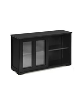 Sugift Sideboard Buffet Cupboard Storage Cabinet with Sliding Door