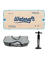 Wateraft 13' x 6' Inflatable Floating Island Dock Platform Raft, White/Blue