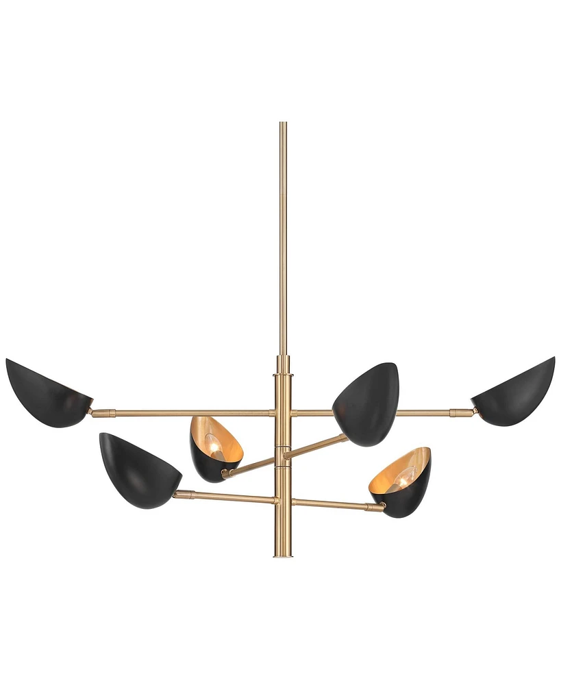 Possini Euro Design Possini Euro Atherton 42 1/2"W Warm Gold Black 5-Light Sputnik Pendant