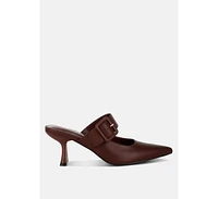 London Rag Shein Star Slim Block Heel Mules