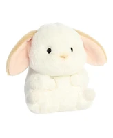 Aurora Mini Bouncy Bunny Rolly Pet Round Plush Toy White 5"