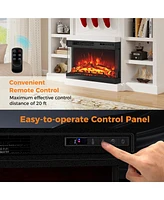 Gymax 24'' 3-Sided Electric Fireplace Insert w/Remote Control 3 Flame Colors 1-6H Timer