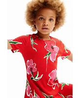 Desigual Girls Girls's Short ribbed floral dress