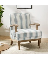 Hulala Home Wooden Upholstered Rinaldo Armchair with Feet Featuring Graceful Curves