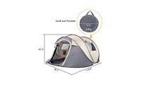 Slickblue 4-Person Pop Up Camping Tent, Easy Setup for Hiking, Fishing, Beach & Outdoor Adventures