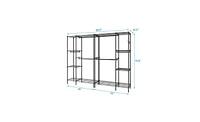 Slickblue Portable Metal Closet Organizer Garment Rack with Clothes Hanger and Home Shelf for Efficient Storage