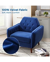 gaomon Comfy Blue Velvet Accent Chair