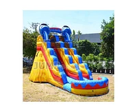 JumpOrange Splash Commercial Grade Inflatable Water Slide with Splash Pool for Kids & Adults (with Air Blower), Outdoor Indoor, Wet Dry Use, Kids Play