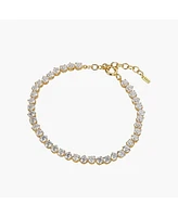 Bearfruit Jewelry Sterling Silver 18k Gold Plated Josephine Tennis Bracelet