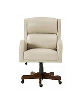 Hulala Home Clemant Transitional Leather Executive Task Chair with Adjustable Seat Height and Tilt Mechanism