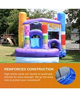 JumpOrange Ice Pops Bounce House Water Slide Combo with Pool (Blower Included), for Kids and Adults, Wet Dry Use, Tunnel Entrance, Basketball Hoop, Ou