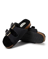 Dearfoams Fireside by Women's Tamworth Genuine Shearling Double Band Sandal