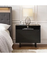 Claudio Modern 28"Tall Nightstand with Solid Wood Legs