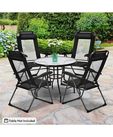 Sugift 2 Pieces Patio Adjustable Folding Recliner Chairs with 7 Level Adjustable Backrest