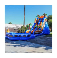 JumpOrange Oasis Commercial Grade Inflatable Water Slide with Detachable Deep Pool (with Blower), Outdoor Indoor, Wet Dry Use, Tall Waterslide, Kids P