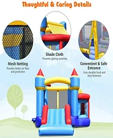 Inolait Castle Slide Inflatable Bounce House with Ball Pit and Basketball Hoop